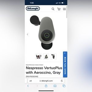 Nespresso VertuoPlus with Aeroccino by DeLonghi